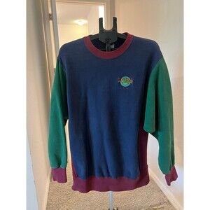 Vintage 1990’s Hard Rock Orlando Florida Colorblock Crewneck Sweatshirt Size XL